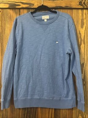 Southern Tide Blue Thin Men's Crewneck Sweat Shirt - 100% Cotton